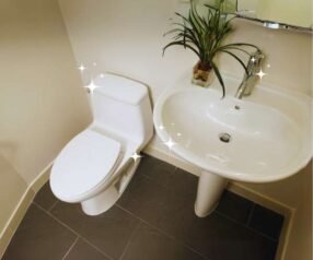pia e vaso sanitário limpos